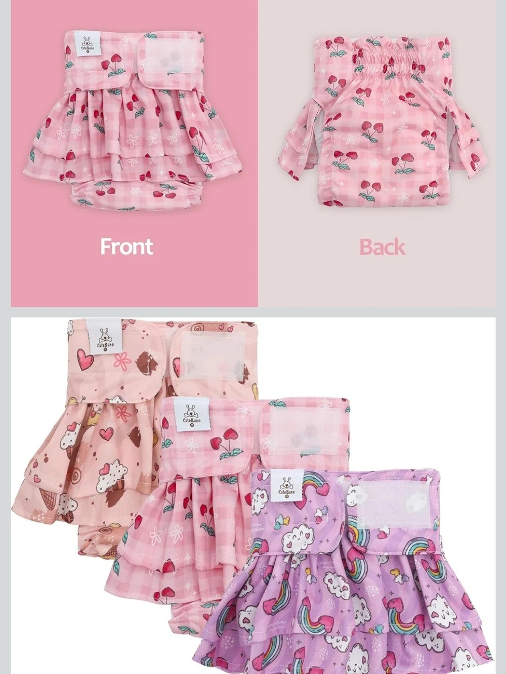 Dog Ruffle Cloth Diapers SMALL